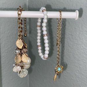 gold pearl dream catcher charm bracelets